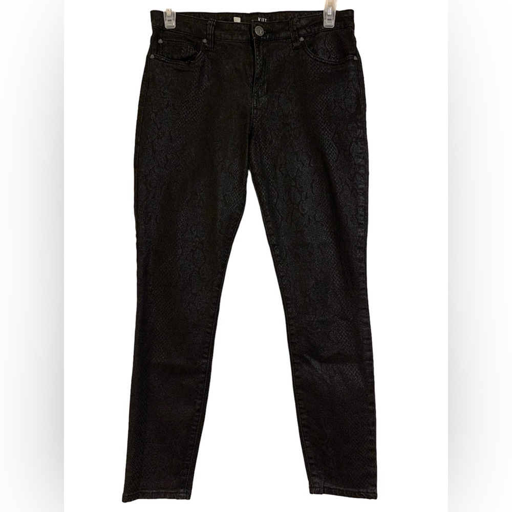 Kut From The Kloth High Rise Mia Fab Ab Toothpick Skinny Snake Print Jeans 8